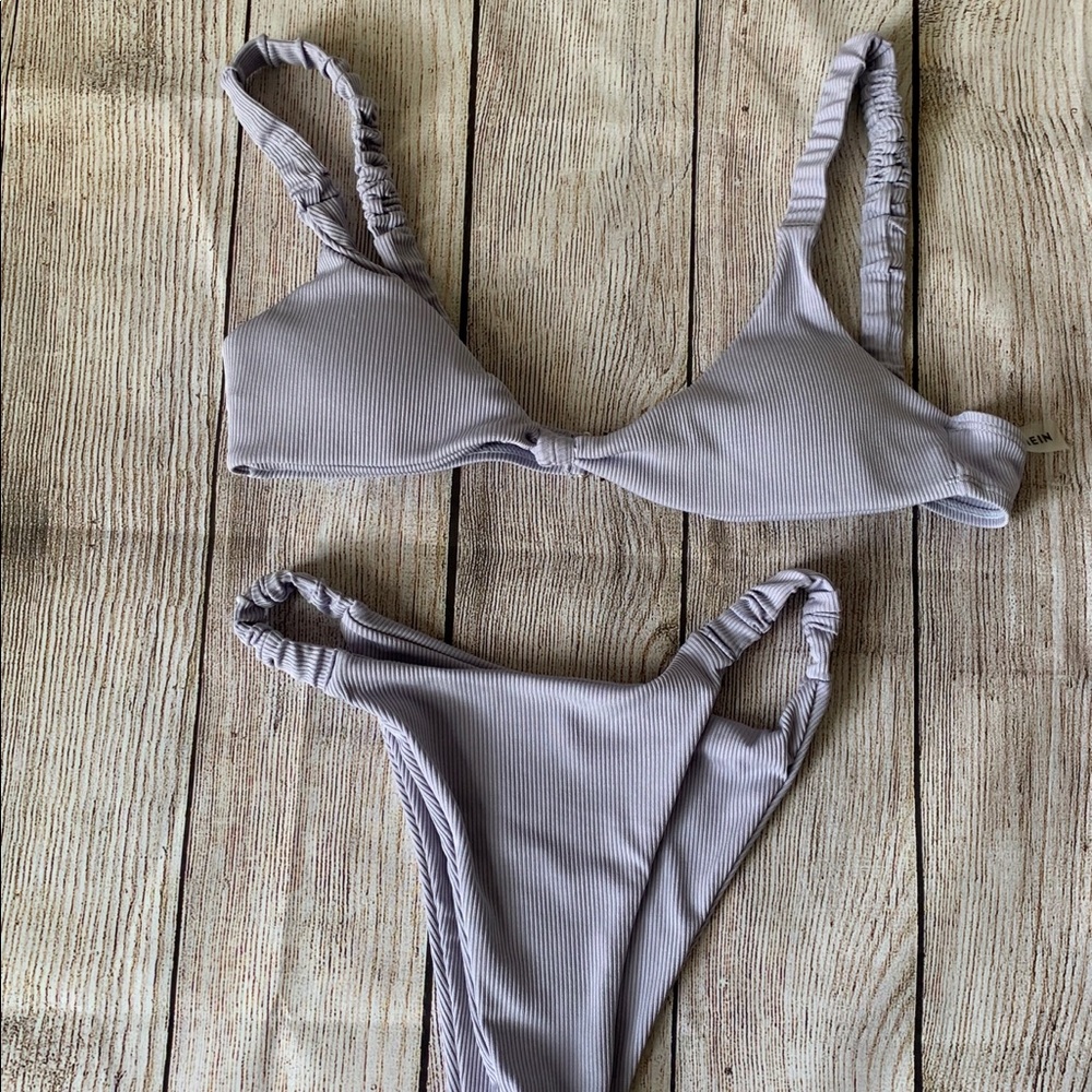 Shein Lavendar Ribbed Bikini